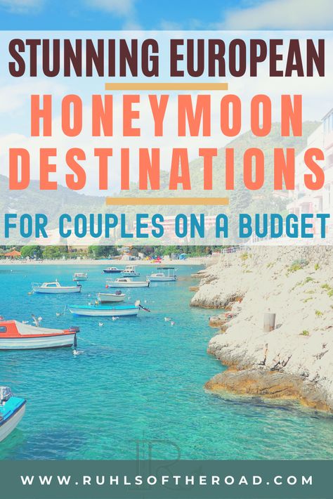 Take an incredible Europe honeymoon to stunning, romantic & budget friendly European honeymoon locations! Use this list of affordable honeymoon destinations & the cheapest honeymoon destinations in Europe. Stunning locations & travel tips to save money while enjoying your dream honeymoon as newlyweds. Ireland, Spain, Italy, Croatia, Greece honeymoon ideas and budget friendly honeymoon ideas to a dream destination. Take an affordable honeymoon trip to romantic honeymoon destinations in Europe! Budget Honeymoon Destinations, European Honeymoon Destinations, Budget Friendly Honeymoon Destinations, Couple Trips, Cheap Honeymoon Destinations, Cheap Honeymoon, European Honeymoon, Best Budget Honeymoon Destinations, Affordable Honeymoon