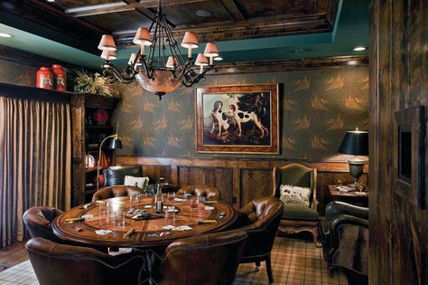 Small Poker Room Ideas, Basement Poker Room Ideas, Poker Room Ideas, Gentleman Room, Parlour Room, Whiskey Lounge, Card Room, Whiskey Room, Parlor Room