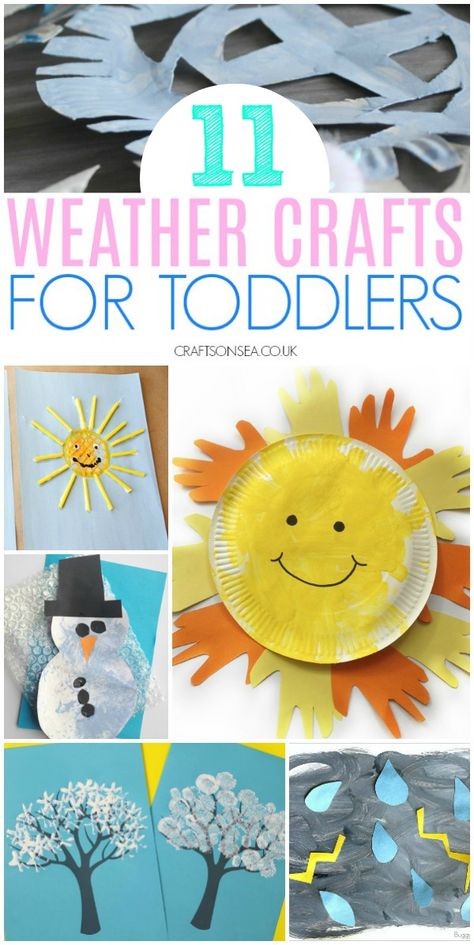 Easy weather crafts for toddlers and preschoolers - sun, snow, rain and thunder #toddler #preschool #kidscraftd Weather Crafts For Toddlers, Weather Crafts Preschool, Weather Activities Preschool, Weather Activities For Kids, Preschool Weather, Weather Art, Weather Crafts, Weather Theme, Crafts For Toddlers