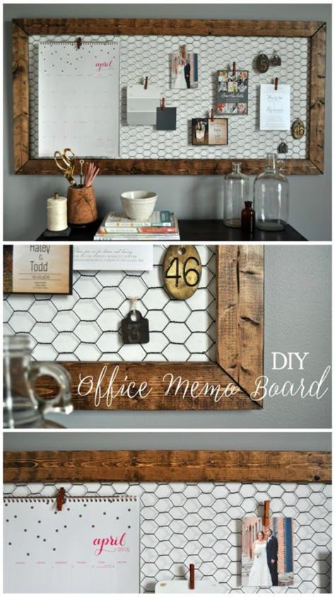 Office Memo Board, Ikea 2015, Office Memo, Rustic Office, Farmhouse Office, Smart Tiles, Diy Office, בר מצווה, Memo Boards