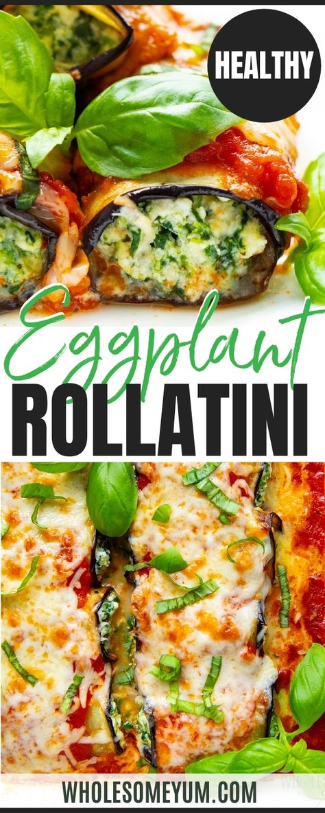 Vegetable Meal, Keto Veggie Recipes, Eggplant Rollatini Recipe, Keto Eggplant, Spinach Filling, Keto Veggies, Easy Eggplant, Popular Healthy Recipes, Eggplant Rollatini