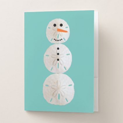 Sand Dollar Snowman Pocket Folder - winter gifts style special unique gift ideas Beach Christmas Cards, Seashell Gifts, Snowman Baby, Cowboy Crafts, Poster Beach, Seashell Projects, Florida Christmas, Nautical Crafts, Merry Christmas Diy