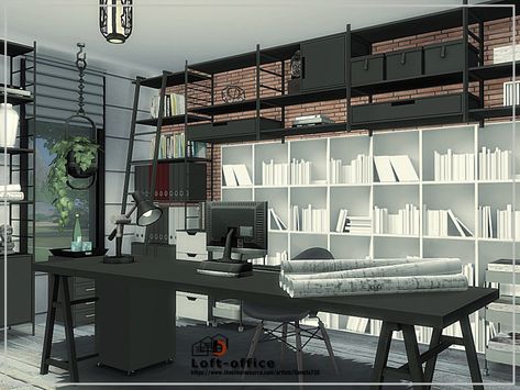 Sims4 Cc Furniture Office, Office Room Sims 4, Sims 4 Study Room Cc, Sims 4 Cc Loft Furniture, Sims 4 Lawyer Office, The Sims 4 Office Cc, Sims 4 Cc Office Desk, Sims 4 Loft Cc, Sims 4 Cc Study