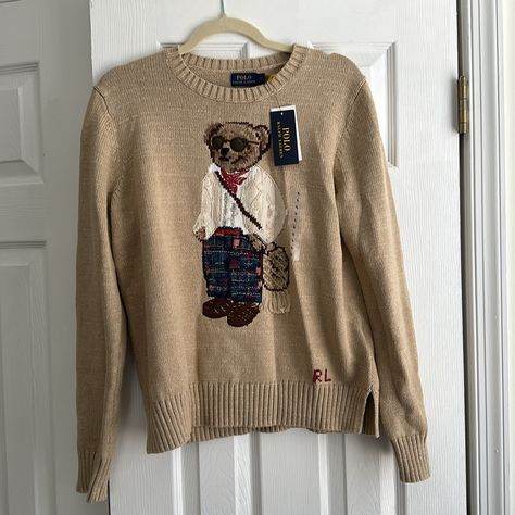 Ralph Lauren Bear Sweater, Polo Bear Ralph Lauren, Ralph Lauren Bear, Ralph Lauren Store, New York Outfits, Bear Sweater, Christian Dior Haute Couture, Polo Ralph Lauren Women, Bear Outfits