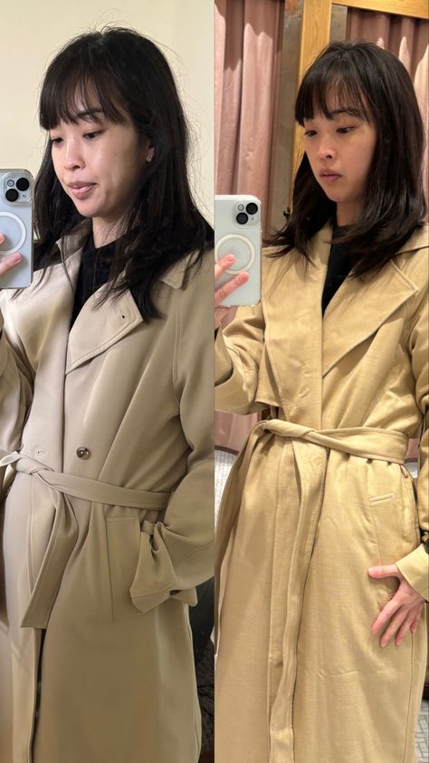 Review: Aritzia Babaton vs. Oak and Fort Oversized Trench Coat Oak And Fort Trench Coat, Slouch Coat, Seattle Shopping, Petite Trench Coat, Aritzia Super Puff, Oversized Trench, Super Puff, Oversized Trench Coat, American Mom