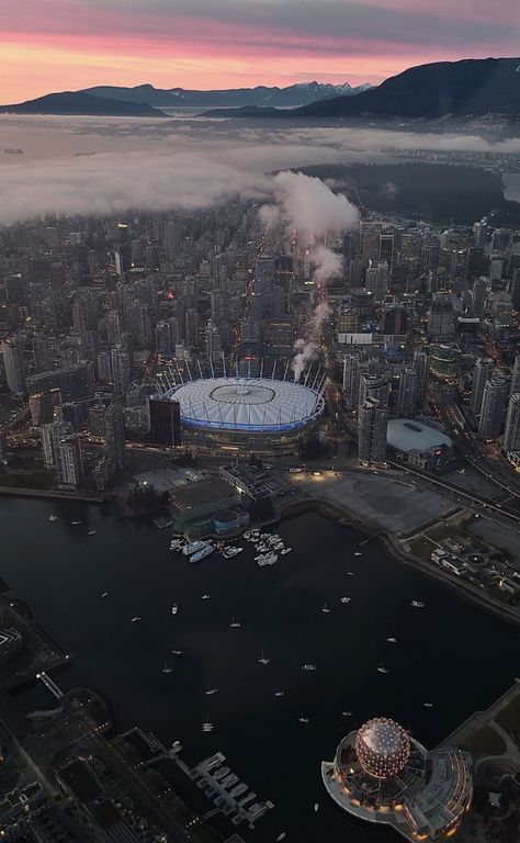 Pink Sunset, Future Travel, Vancouver Canada, Vancouver Bc, Sunshine Coast, The Sunshine, Natural Wonders, Airplane View, Vancouver