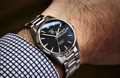 HANDS-ON: The TAG Heuer Carrera Calibre 5 Day-Date | Time and Tide Watches Tag Heuer Carrera Calibre 5 Men, Tag Carrera, Tag Heuer Carrera Calibre, Heuer Carrera, Tag Heuer Carrera, Tag Heuer Watch, Best Watches For Men, Fossil Watches, Stylish Watches