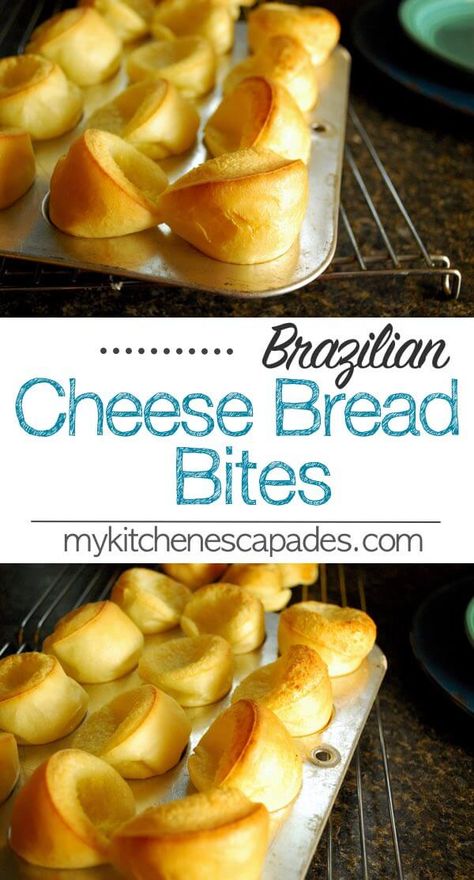 Bread Bites Recipe, Bread Bites, Brazilian Cheese Bread, Tapioca Flour, Queso Fresco, Brazilian Food, Cheese Bread, Croutons, Bread Recipes Homemade