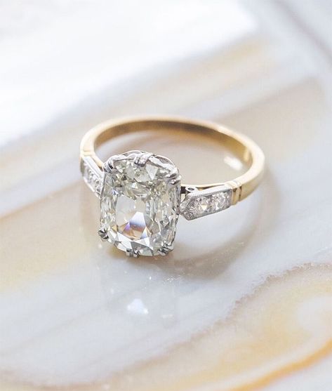 Cushion cut diamond engagement Cushion Cut Engagement Rings, Cushion Cut Wedding Rings, Cut Engagement Rings, Fine Engagement Rings, Cushion Cut Diamond Ring, The Bling Ring, Cushion Cut Engagement, Antique Engagement Ring, Beautiful Wedding Rings