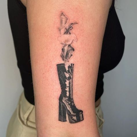 Boot Tattoo, Cala Lilies, Gogo Boots, Creative Tattoos, See You, Tattoo Quotes, Lily, Thank You, Tattoos