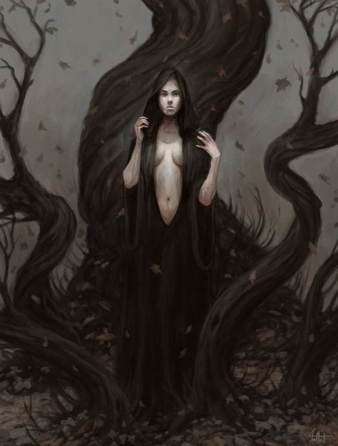 Kim Myatt, Witch In The Woods, Woods Painting, Witchy Art, Sherwood Forest, Fantasy Artwork, Dark Fantasy Art, Fantasy Character Design, In The Woods