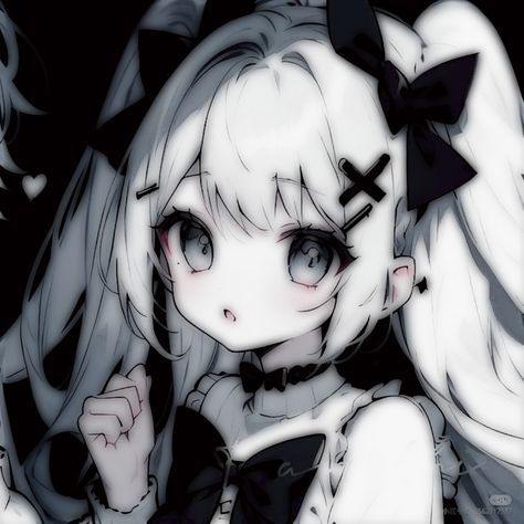 Matching Catgirl Pfp, Goth Anime Couple, Goth Matching Icons, Black And White Matching Pfp, Bfg Movie, Soft Goth Aesthetic, Emo Pfp, Matching Anime, Fnaf Funny