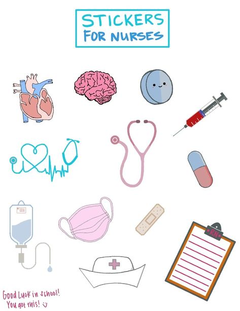 Nurse Stickers - Notability Gallery Nursing Stickers Free Printable, Nursing Stickers, Cotton Tops Designs, Nurse Stickers, Medical Symbols, Nursing School, Cotton Tops, Free Printable, Free Printables