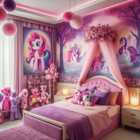 Mlp Bedroom, Pony Bedroom, My Little Pony Bedroom, Girls Bedroom Colors, Cool Room Designs, Pink Room Decor, Toddler Room Decor, Kids Bedroom Inspiration