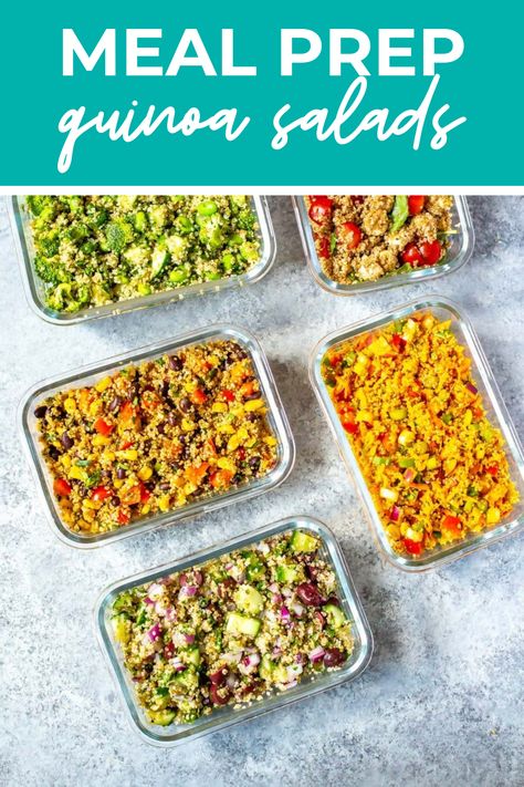 These 5 Quick & Easy Quinoa Salad Recipes are perfect for meal prep! They're a great make-ahead vegetarian lunch option. Easy Quinoa Salad Recipes, Quinoa Salad Recipes Easy, Quinoa Salads, Easy Quinoa Salad, Easy Quinoa, Quinoa Healthy, Quinoa Salad Recipes, Quinoa Bowl, Healthy Bowls