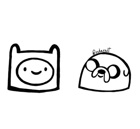 Minimalist Cute Drawing, Fin And Jake Drawings, Adventure Time Doodles Easy, Easy Adventure Time Drawings, Simple Adventure Time Tattoos, Bmo Drawing, Finn And Jake Tattoo, Drawing For Friends, Adventure Time Illustration