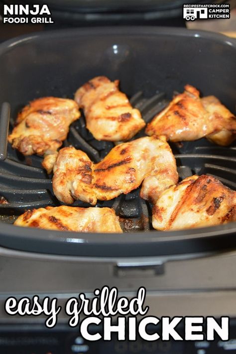 Grilling Frozen Chicken, Ninja Foodi Grill Recipes, Easy Marinated Chicken, Ninja Airfryer, Grilled Chicken Dinner, Indoor Grill Recipes, Carbquik Recipes, Ninja Foodi Grill, Ninja Grill