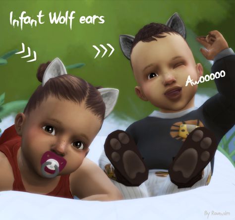 Werewolf Ears, Wolf Nursery, Wolf Kids, Sims Baby, Wolf Costume, Wolf Ears, Sims 4 Body Mods, Sims4 Clothes, Sims 4 Cas