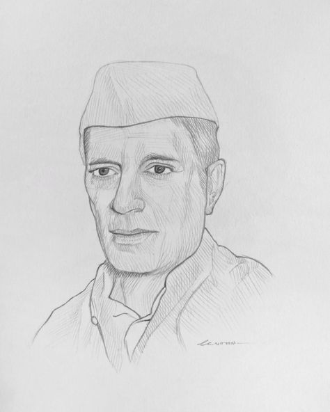 jewaharlal Nehru Jawaharlal Nehru, How To Teach Kids, Cross Hatching, Teach Kids, Book Art Drawings, Teaching Kids, Book Art, Art Drawings, Pencil