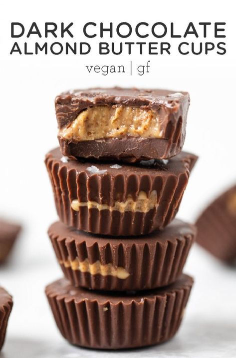 Almond Butter Cups, Chocolate Almond Butter, Healthy Version, Simply Quinoa, Dark Chocolate Almonds, Chocolate Almond, Homemade Recipe, Chocolate Dessert, Chocolate Cups