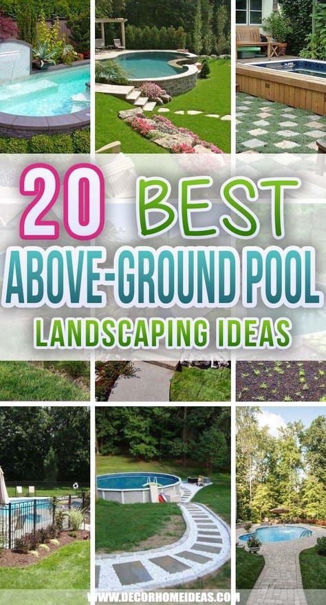 Pool Area Landscaping, Cheap Above Ground Pool, Patio Plan, Small Above Ground Pool, Landscaping Around Pool, Pool Deck Decorations, Pool Landscaping Ideas, Inground Pool Landscaping, Cheap Pool