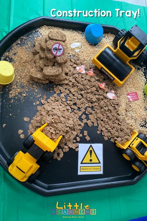 Cereal Messy Play, Cereal Tuff Tray Ideas, Cereal Tuff Tray, People Who Help Us Messy Play, Messy Play Ideas Eyfs, Construction Messy Play, Tuff Tray Messy Play Ideas, Construction Messy Play Ideas, Tuff Tray Messy Play