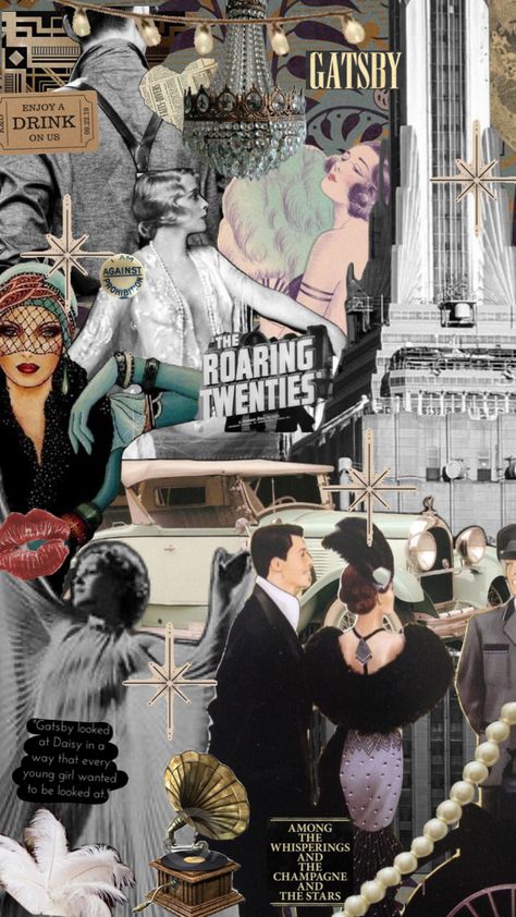 The roaring 20s #collage #aesthetic #moodboard #myfirstshuffle #art #books #vintage #1920s #roaring20s #history 20s Moodboard, 1920s Fashion Moodboard, 1920s Moodboard, The Roaring Twenties Aesthetic, 1920 Mood Board, 1920s City Aesthetic, Roaring Twenties Aesthetic, The Roaring 20s, Twenties Aesthetic