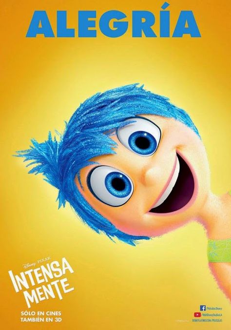 Inside Out New Character poster of Joy (Alegría) Inside Out Movie Poster, Bing Bong Inside Out, Inside Out Movie, Disney Cartoon Movies, Joy Inside Out, Kung Fu Panda 3, Inside Out Characters, Illustration Work, Comic Relief