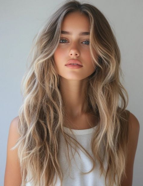 Soft waves and ashy brown Natural Mousy Blonde Hair, Hollywood Blonde Hair, Brunette Dyed Blonde, Dirty Blonde Hair With Layers, Dirty Blonde With Lowlights, Soft Summer Blonde Hair, Ashy Dirty Blonde Hair, Dirty Blonde Hair Balayage, Dark Blonde Hair With Lowlights