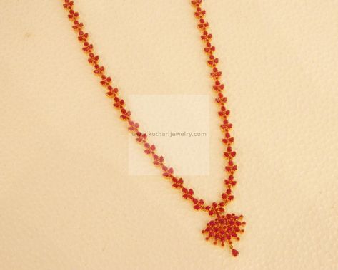 Kempula Haram Designs Gold, Kempula Necklace Designs, Ruby Haram Designs, Kempula Haram Designs, Beads Jwellary, Emerald Haram, Pretty Gold Necklaces, Ruby Necklace Designs, Gold Ruby Necklace