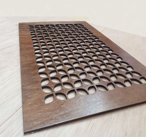 AtelierParc - Etsy Laser Cut Cabinet Doors, Air Return Vent Cover, Return Air Vent, Cabinet Molding, Air Return, Floor Vents, Ventilation Design, Air Vent Covers, Oil Stain