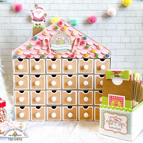 Advent Calendar House, Advent House, Ginger Bread House Diy, Baking Theme, Mini Candy Canes, Gingerbread Diy, Holiday Sprinkles, Gingerbread Crafts, Days To Christmas