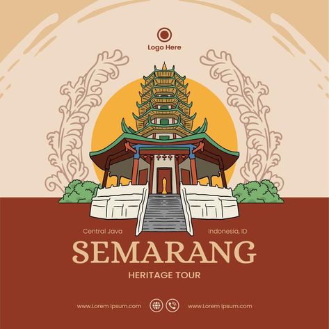 Heritage Illustration, Numbers Kindergarten, Central Java, Cartoon Posters, Dream Book, Flat Illustration, Illustrations And Posters, Semarang, Background Banner