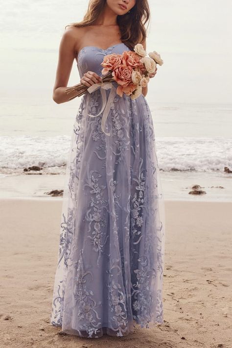 Slate blue bridesmaid dresses