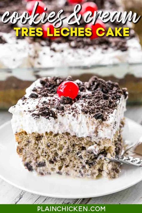 His Birthday Cake, The Best Cakes, Tres Leches Cake Recipe, Popular Desserts Recipes, Best Cakes, Leches Cake, Most Popular Desserts, Cookies Cream, Poke Cake Recipes