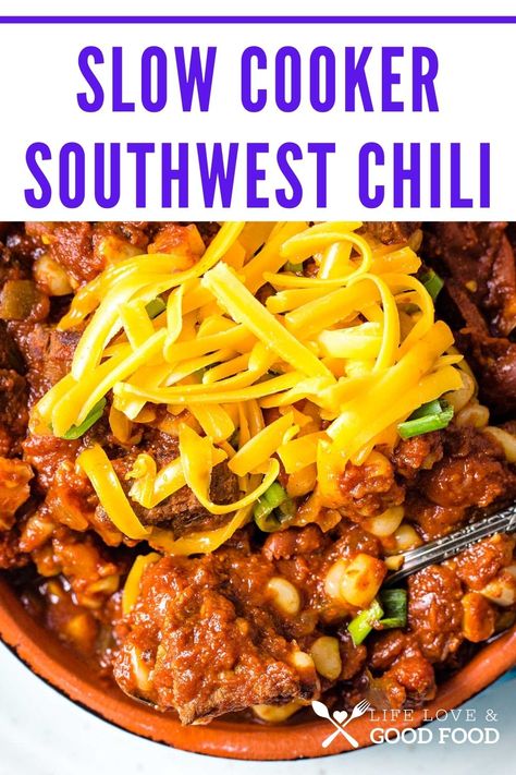 Southwest Chili Recipe Crockpot, Southwest Chili Recipe, Tex Mex Chili, Southwest Chili, Beef And Beans, Bean Chilli, Red Kidney Beans, Chili Recipe Crockpot, Crockpot Chili