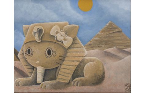 Kitty Sphinx Apple Art, Hello Kitty Collection, Hello Kitty Wallpaper, Cute Art, Egypt, Hello Kitty, Teddy Bear, Mario Characters, Kitty