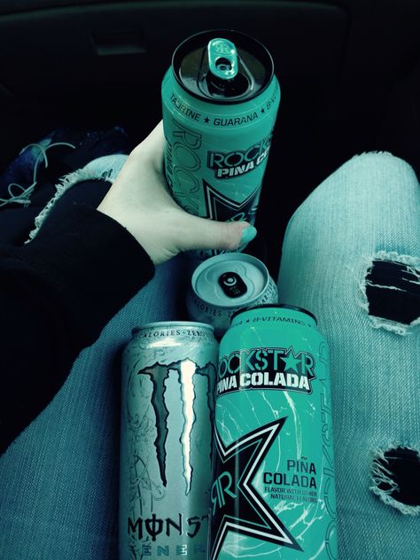 Rockstar/monster Rockstar Energy Drink Aesthetic, Rockstar Drink, Rockstar Energy Drinks, Rockstar Energy, Emo Aesthetic, Monster Energy, Can Crafts, Energy Drink Can, Beverage Can