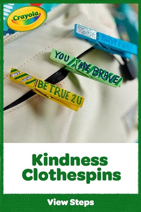 Create, clip & pass along kindness! Add a good-vibes-only message to this clothespin craft & brighten someone's day. Kindness Art Activities, Positivity Crafts, Gems Crafts, Act Of Kindness Quotes, Kindness Club, Third Grade Activities, Kindness Projects, Therapy Techniques, Kindness Challenge