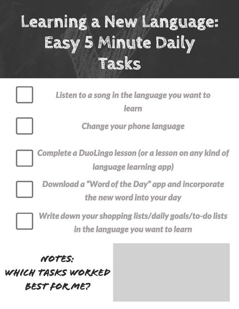 5 Minute ideas to work on daily to help you learn a new language. Language learning tricks and tips to use daily in order to actually learn a new language. How to learn a new language in 5 minutes daily. #languagelearning #learnspanish #learnitalian #learnportuguese #learnfrench #learngerman #checklist Learning Tricks, Learn Any Language, Sentence Construction, Learning Languages Tips, Learn A Language, Learn Another Language, Learn Portuguese, Learning Tips, New Language