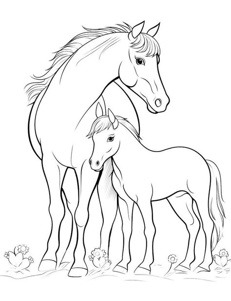 Horse Coloring Pages Free Printable, Easy Horse Drawing, Horse Coloring Books, Insect Coloring Pages, Horse Art Drawing, Farm Animal Coloring Pages, Free Horses, Horse Coloring Pages, Coloring Pages Free Printable