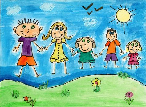 Family Kindergarten Family Portrait Art, Family Art Projects, Kindergarten Drawing, Family Portrait Drawing, Kindergarten Art Lessons, Kindergarten Art Projects, Family Drawing, Family Painting, Childrens Drawings