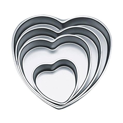 Wilton Decorative Preferred 4-Piece Heart Pan Set ** Final call for this special discount : Baking pans Heart Shaped Baking, Heart Cake Pan, Pc Cake, Heart Shaped Cake Pan, Cake Pan Sizes, Heart Shaped Cake, Wilton Cake Pans, Cake Pan Set, Shaped Cake