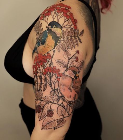 Dzo Lamka - Tattoo Majster on Instagram: "First session of a sleeve🔥 done by using @jconly_official needles 💉 #birdtattoo #sleevetattoo #tittattoo #sparrowtattoo #graphictattoo #jconly #jconlycartridges #jconlyofficial #jconlyvetar @jconly_official" Dzo Lama, Runner Tattoo, Poland Tattoo, Sparrow Tattoo, Bird Tattoos, Birds Tattoo, Art Poses, Very Happy, Future Tattoos