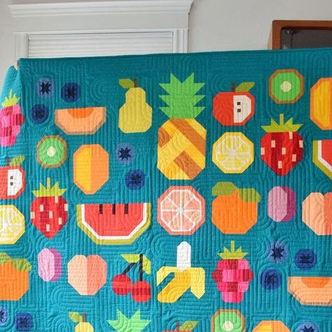 Food Quilt, Fruit Quilt, Computerized Quilting, Elizabeth Hartman, Quilting Studio, Longarm Quilting, Crafting Ideas, Baby Quilt, Modern Quilts