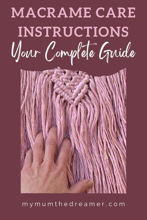 Running your fingertips through the long fringe of your macramé helps to tame any stray fibres and smooth everything back into place. Macrame Instructions, How To Macrame, Macrame Thread, How Do You Clean, Macrame Knots Pattern, Macrame Curtain, Macrame Hanging, Macrame Patterns Tutorials, Macrame Knots