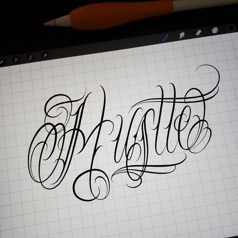 Hustle And Motivate Tattoo, Hustle Tattoo Design, Hustle Lettering, Hustler Tattoo, Hustle Tattoo, Freehand Lettering, Tattoo Party, Ipad Procreate, Tattoo Lettering Fonts