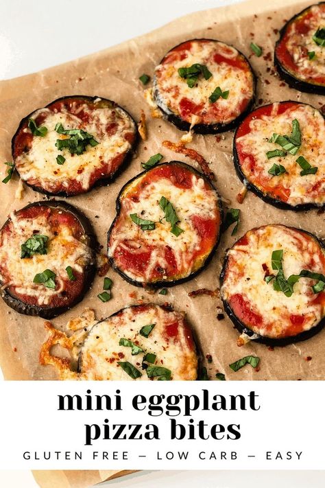 Mini Eggplant, Eggplant Pizza, Eggplant Pizzas, Egg Plant, Low Carb Easy, Delicious Gluten Free Recipes, Pizza Bites, Gluten Free Recipes For Dinner, Healthy Side