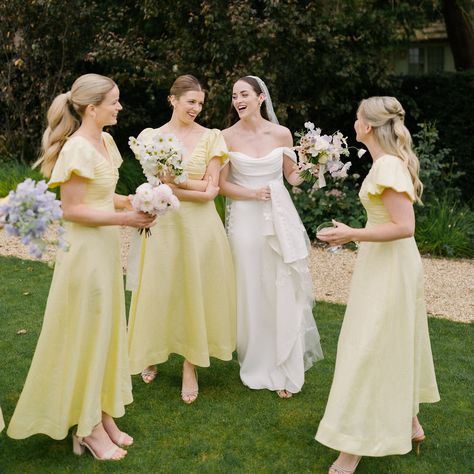 Couldn’t resist sharing a few more snaps of the buttery yellow dresses of dreams! Georgia’s gorgeous bridesmaids in the most perfect summer hue ✨ The full gallery of George & Ryan’s magical day @kinhousewiltshire arrived in my inbox whilst I was away & I can not wait to share! Thank you @theshannons.photography you guys really are magic 🫶🏼 Pale Yellow Bridesmaid, Bridesmaids Yellow, Pastel Yellow Bridesmaid Dresses, Pale Yellow Bridesmaid Dresses, Yellow Bridesmaid, Yellow Dresses, Yellow Bridesmaid Dresses, Yellow Bridesmaids, Yellow Wedding