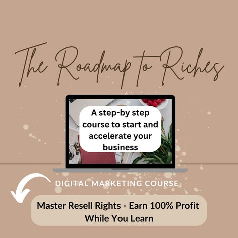 RAPIDLY GROWING ROADMAP TO RICHES done-for-you digital marketing course with Master Resell Rights Certificate that you can RESELL for $497 or more! The Roadmap Digital Roadmap course is your comprehensive guide to unleash you earnings potential in the online marketing space for any existing business, or that business you haven't yet launched. It Certification Roadmap, It Strategy Roadmap, Machine Learning Roadmap, Digital Marketing Roadmap, Roadmap 3.0 Course, Marketing Courses, Digital Marketing Strategy, Online Courses, Self Development